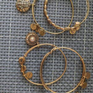 Alex and Ani gold tone bracelets (4)